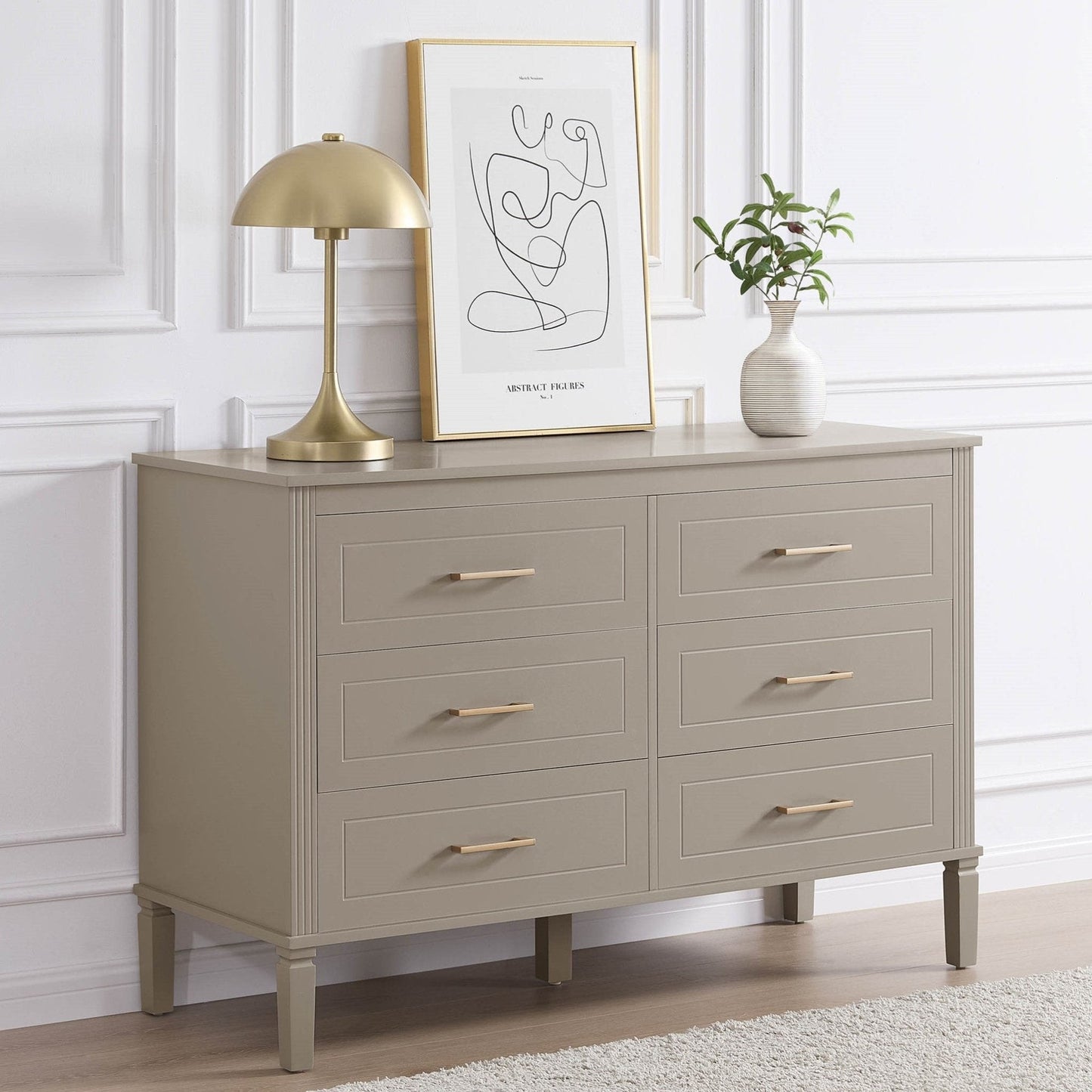 DUS-CC2-05352 Grade-B Dusk Sienna 6 Drawer Chest - Taupe RRP £259.00