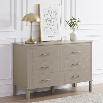 DUS-CC2-05352 Grade-B Dusk Sienna 6 Drawer Chest - Taupe RRP £259.00