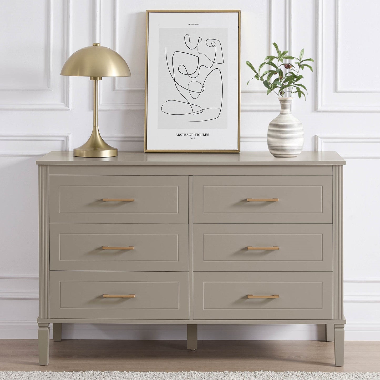 DUS-CC2-05352 Grade-B Dusk Sienna 6 Drawer Chest - Taupe RRP £259.00