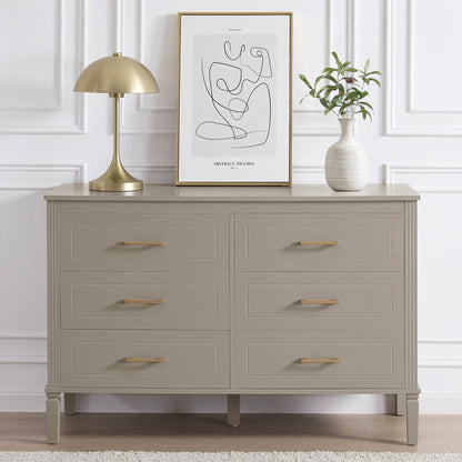 DUS-CC2-05352 Grade-B Dusk Sienna 6 Drawer Chest - Taupe RRP £259.00