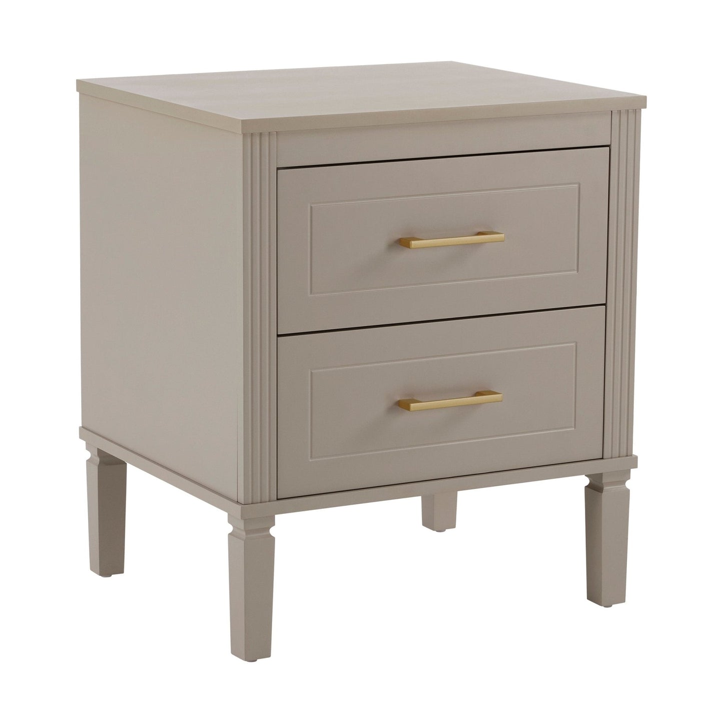 DUS-CC2-04833 Grade-B Dusk Sienna 2 Drawer Bedside Table - Taupe RRP £99.00