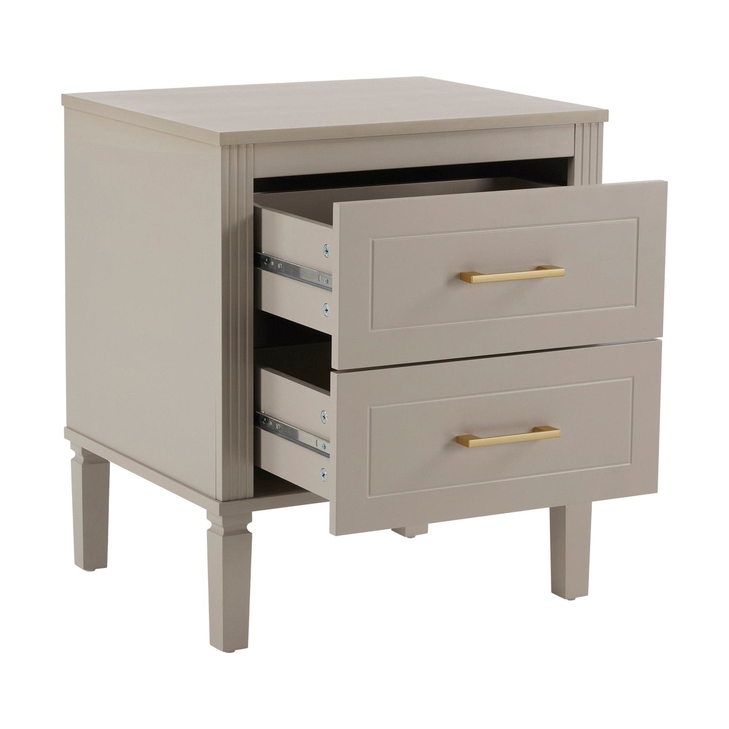 DUS-CC2-04833 Grade-B Dusk Sienna 2 Drawer Bedside Table - Taupe RRP £99.00