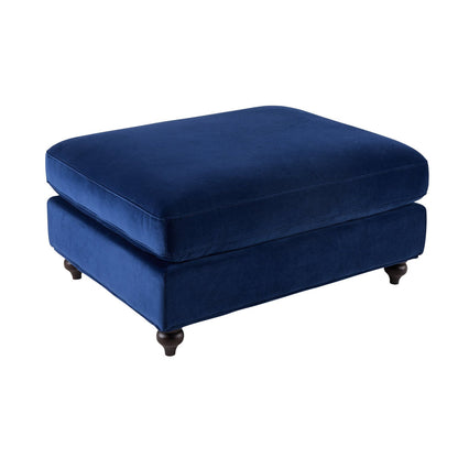 DUS-CC2-07638 Grade-C0 Dusk Hampshire Royal Blue Velvet Pouffe RRP £199.00