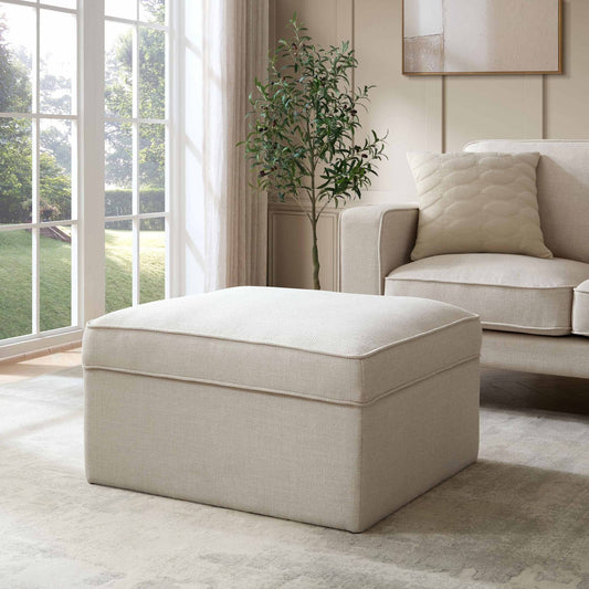 DUS-CC2-07221 Grade-B Dusk Soho Ottoman Storage Pouffe - Beige RRP £199.00