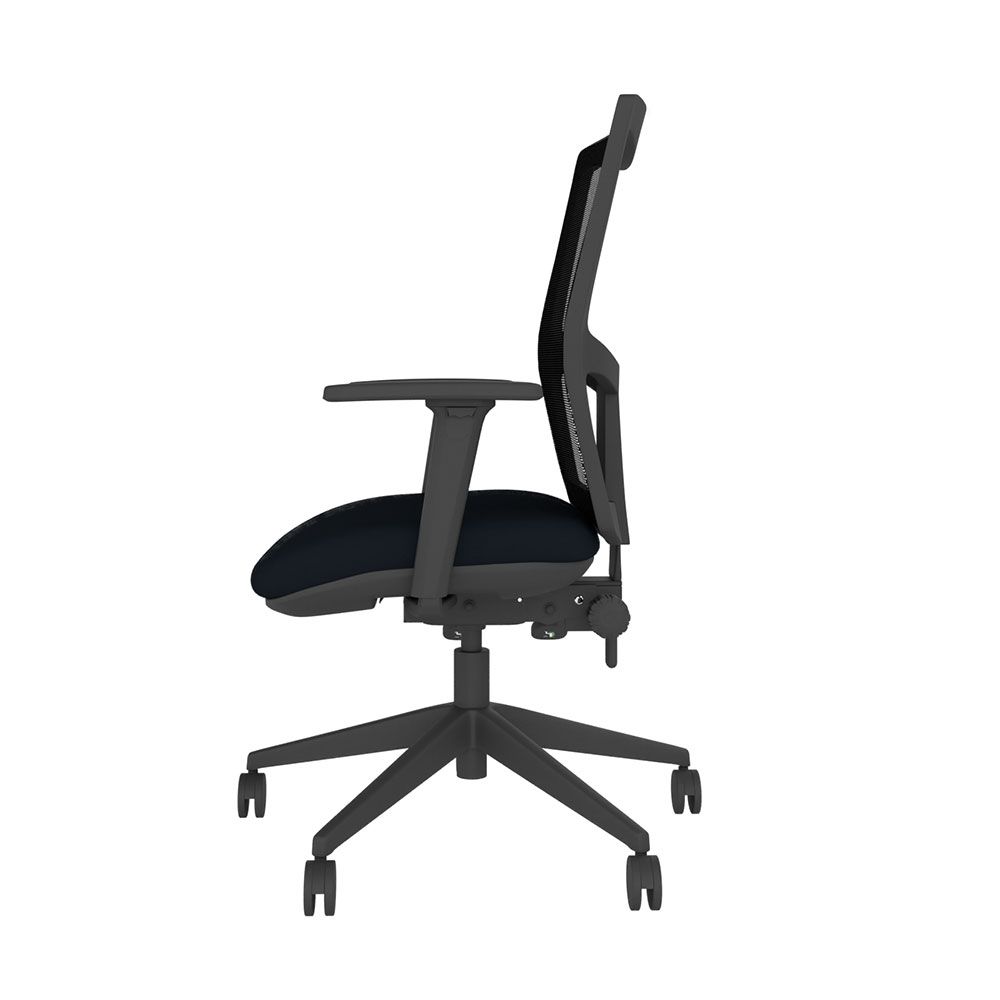 POS-CC2-00278 Grade-C1 Posturite Homeworker Chair With Mesh Back - With Armrests - Black RRP £414