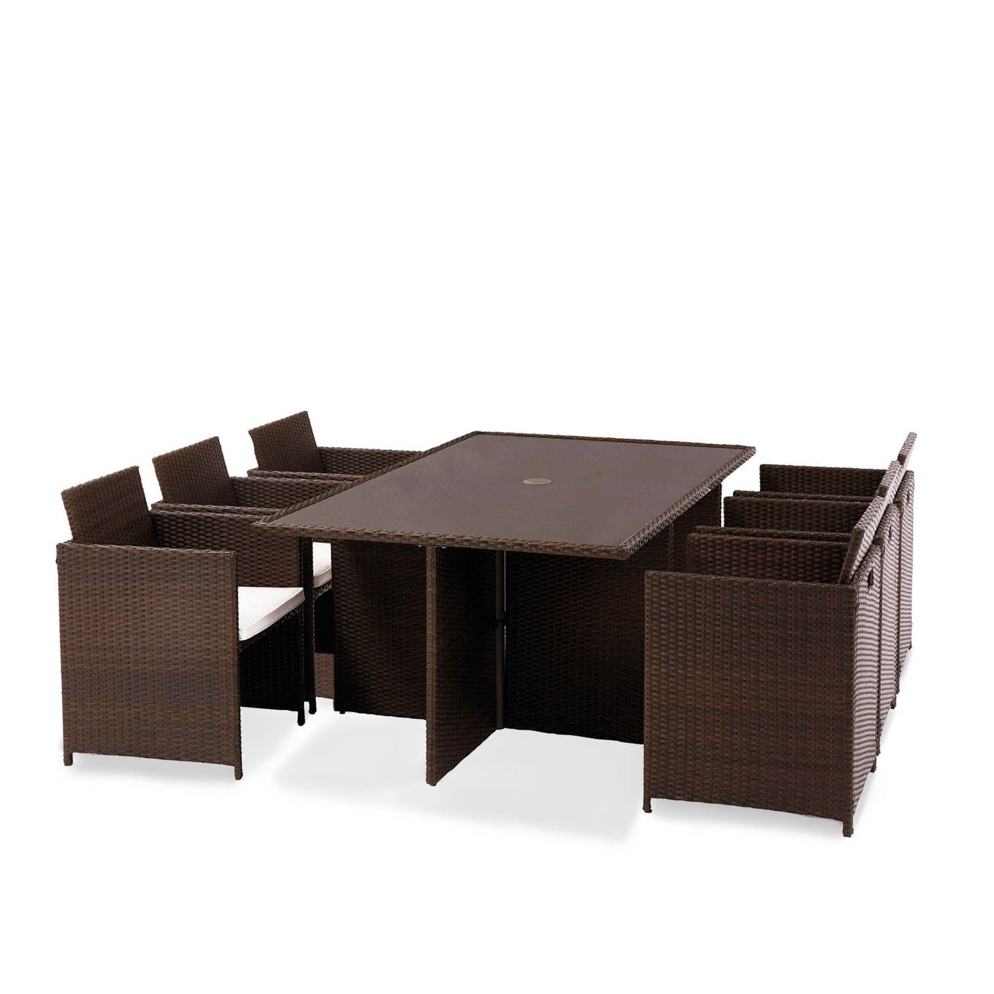Roseland Grade B Furniture Vada Brown 6 Seat Rattan Cube Set RRP £1150