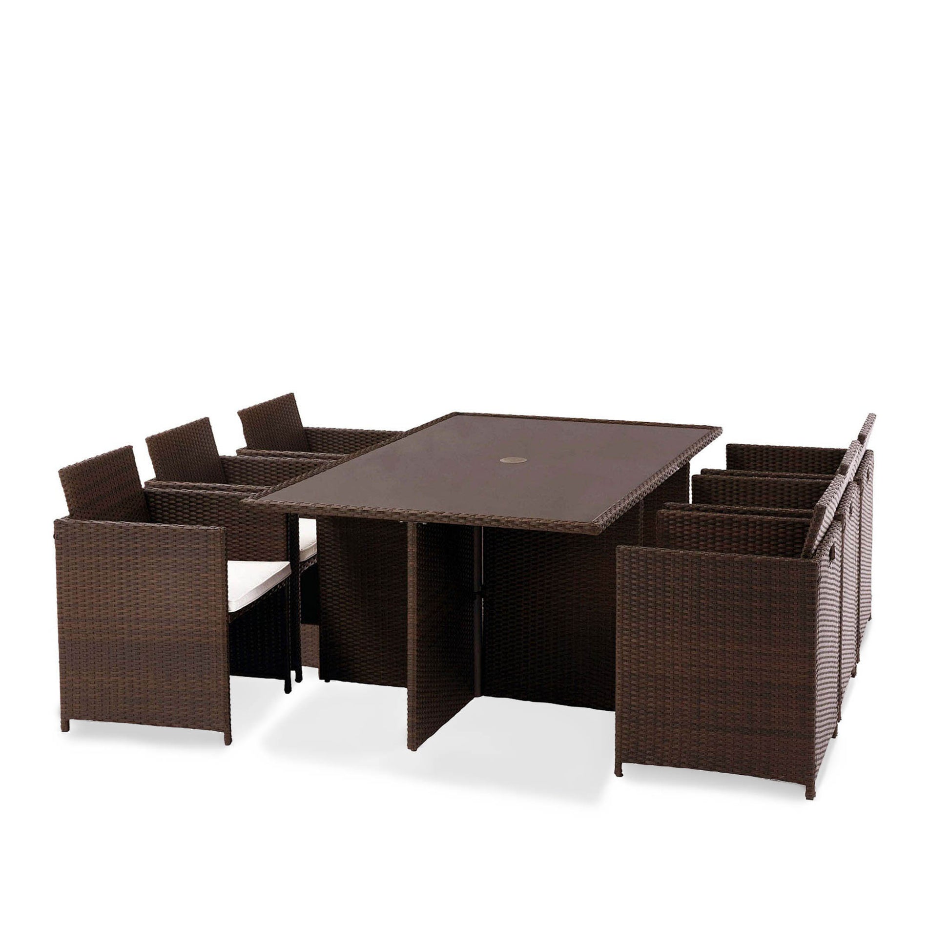Roseland Grade B Furniture Vada Brown 6 Seat Rattan Cube Set RRP £1150