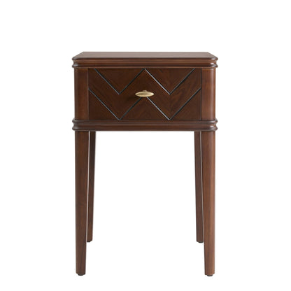 DUS-CC2-02525 Grade-B Dusk Stockholm Wood Veneer 1 Drawer Nightstand - Walnut RRP £129.00