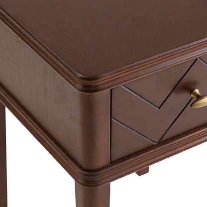 DUS-CC2-02525 Grade-B Dusk Stockholm Wood Veneer 1 Drawer Nightstand - Walnut RRP £129.00
