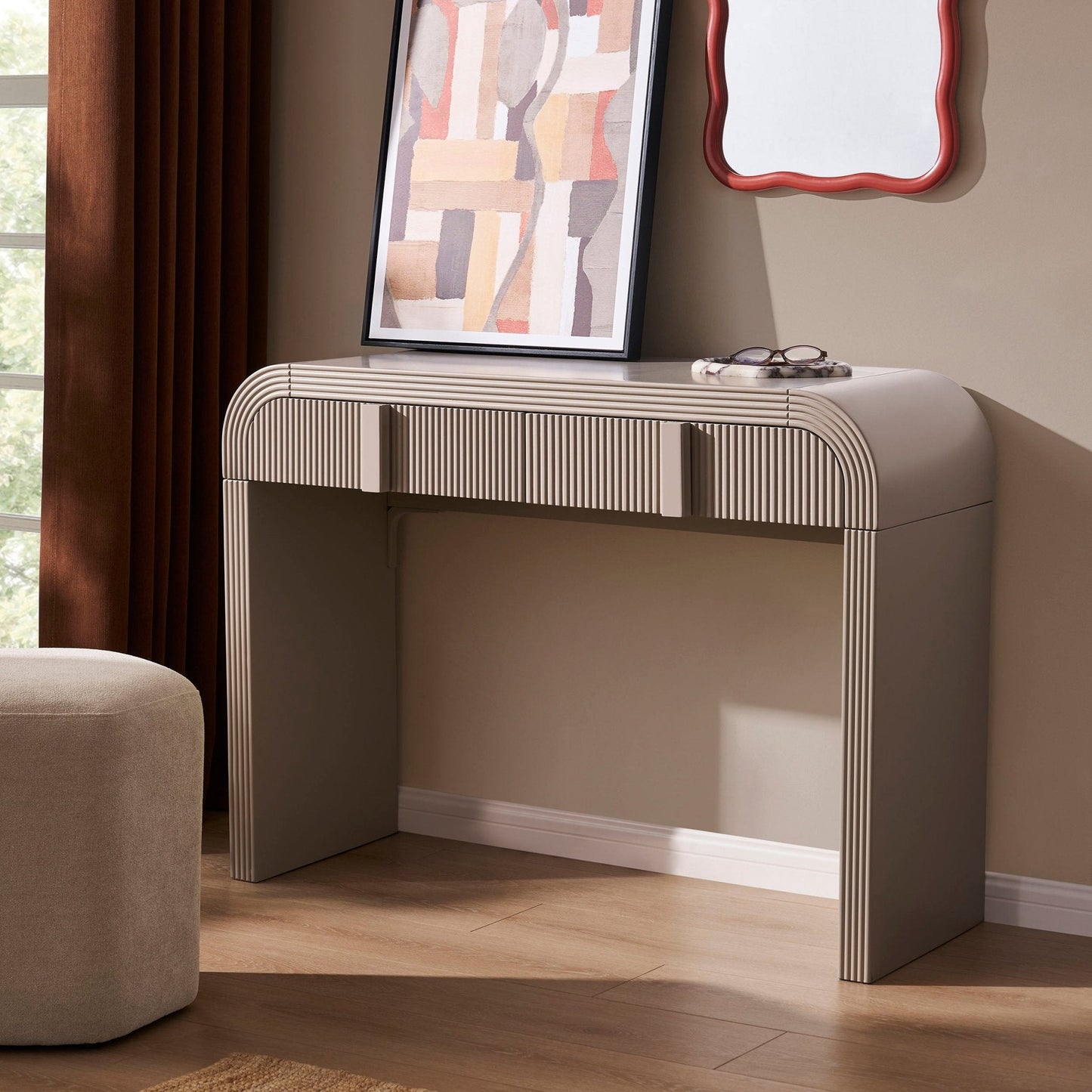 DUS-CC2-05256 Grade-B Dusk Susie Dressing Table with Drawers - Taupe RRP £169.00
