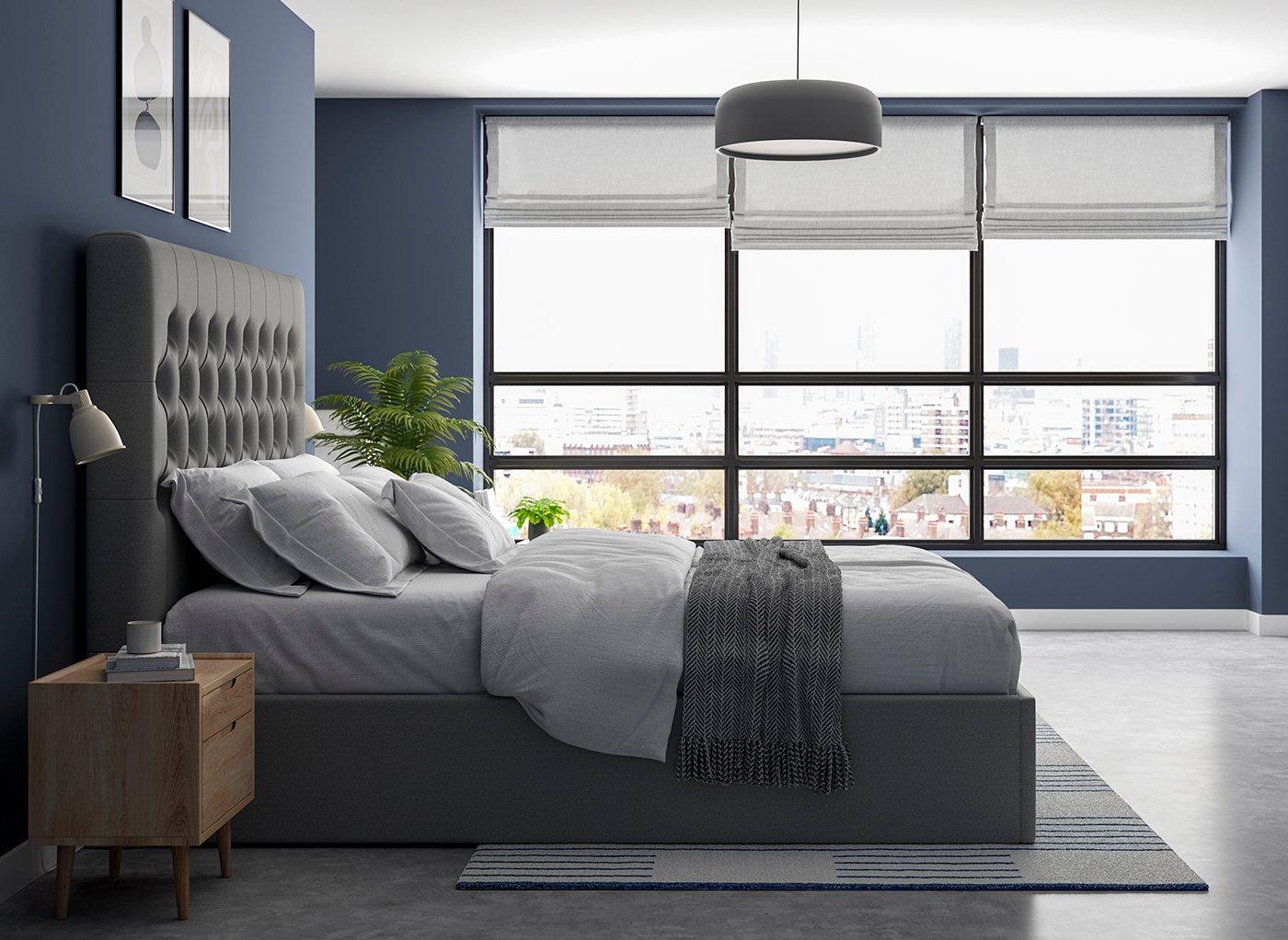 Dreams Grade B Ergomotion King Size Grey Buttoned Ottoman Storage Bed Frame RRP £1999