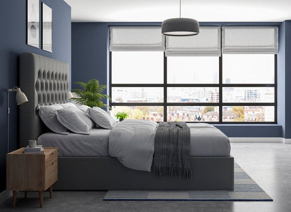 Dreams Grade B Ergomotion King Size Grey Buttoned Ottoman Storage Bed Frame RRP £1999