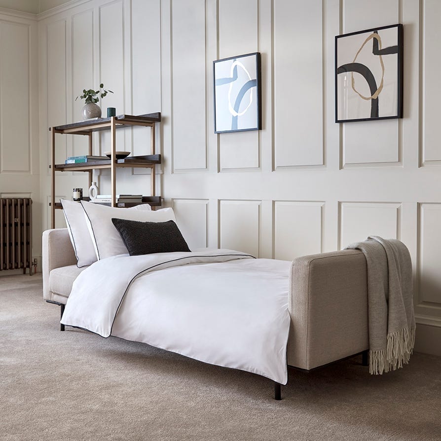 Dusk Hudson Grade B Stone Grey Linen Look Click Clack Sofa Bed RRP £339