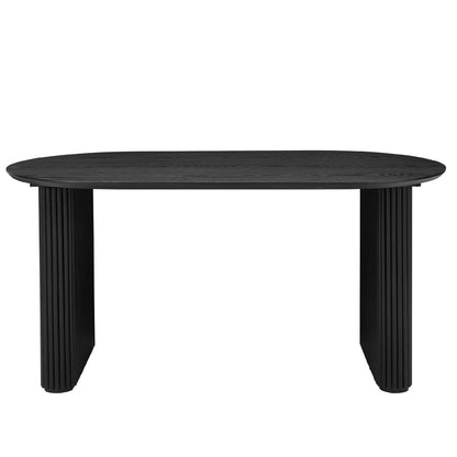 DUS-CC2-00989 Grade-C3 Dusk Hattie Panel Oval 4-6 Seater Dining Table - Black RRP £429.00