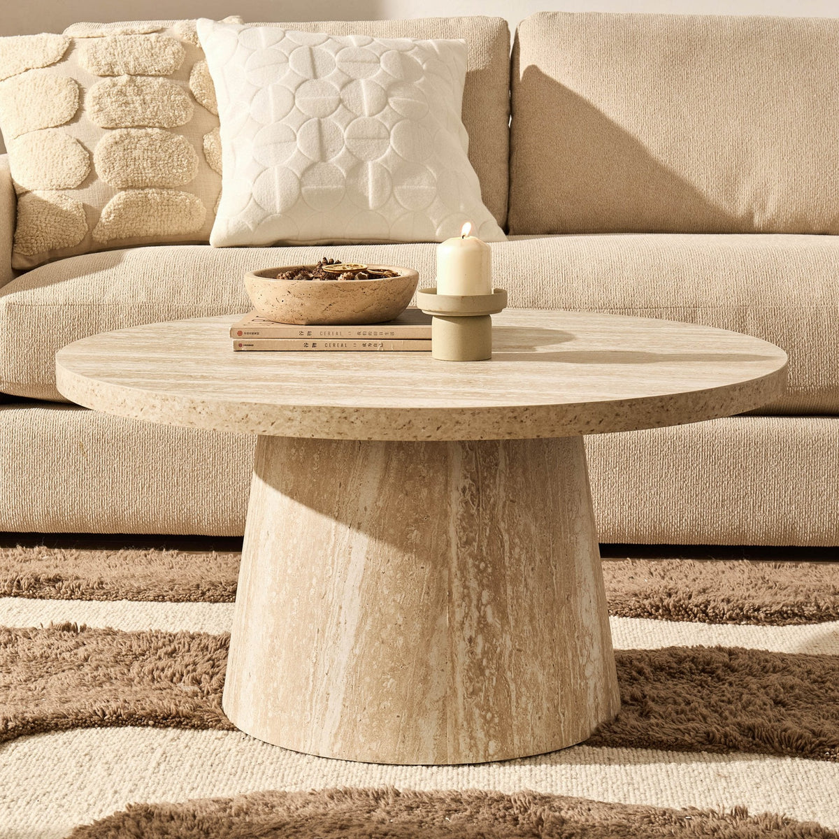 DUS-CC2-07426 Grade-B Dusk Talia Coffee Table - Stone Marble Effect RRP £109.00