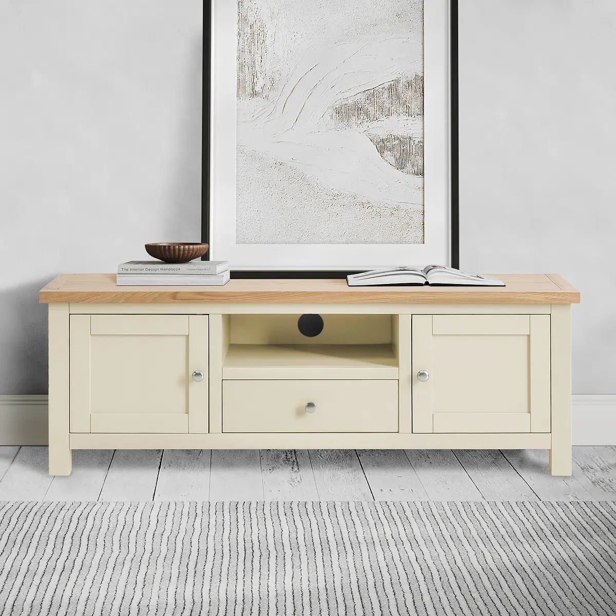 Roseland Grade B Furniture Farro Cream 140cm Wide TV Stand RRP £230