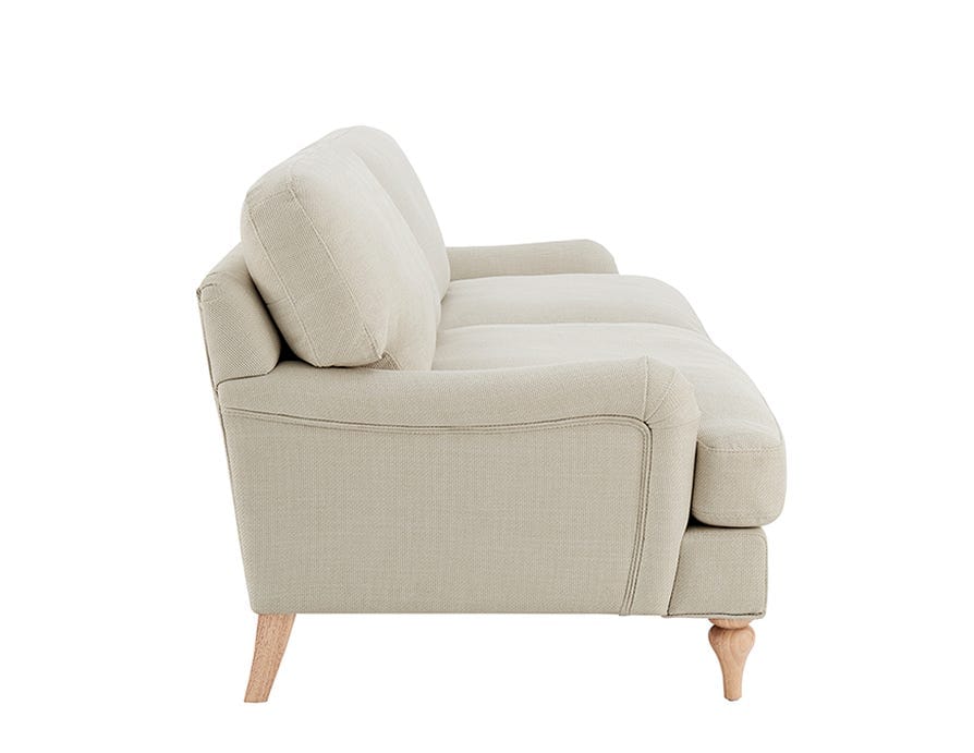 Dusk Grade B Hampshire Traditional 3 Seater Sofa - Textured Weave - Beige RRP £629