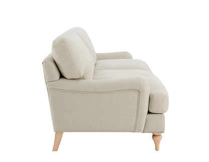 Dusk Grade B Hampshire Traditional 3 Seater Sofa - Textured Weave - Beige RRP £629