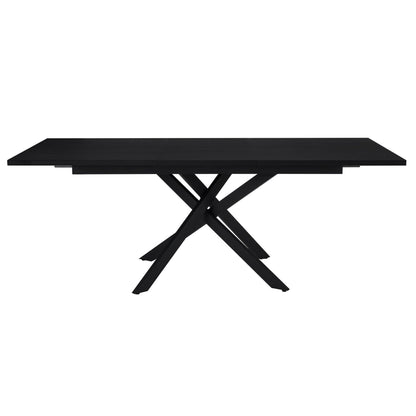 Dusk Brooke Grade B Black Rectangle Extendable 6-10 Seat Dining Table RRP £299