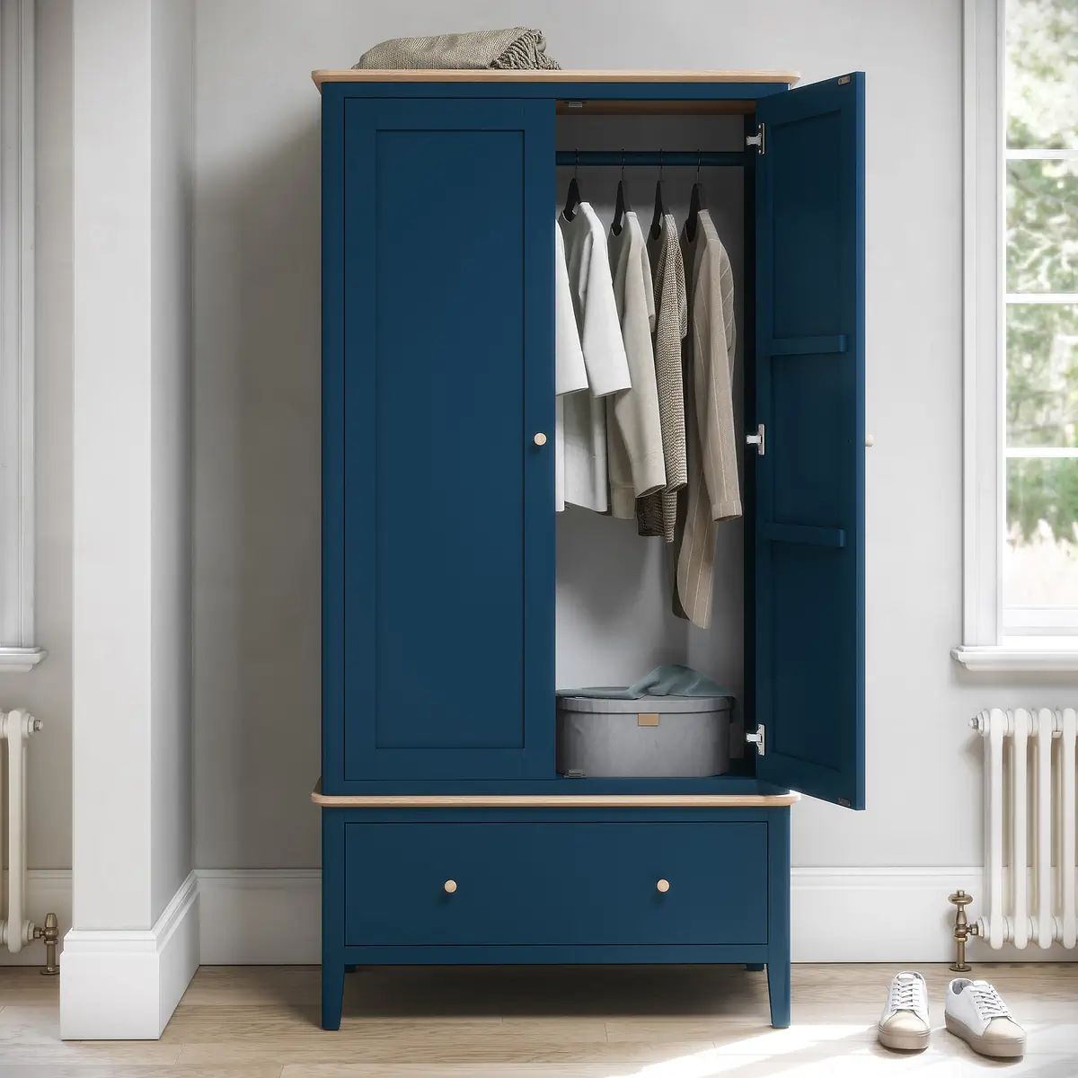 Roseland Grade B Furniture Penrose Navy Gents Double Wardrobe RRP £695