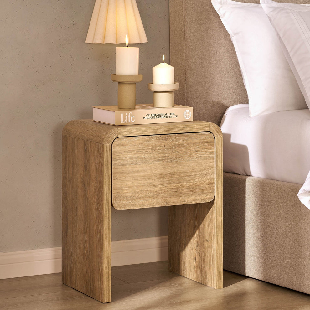 DUS-CC2-04831 Grade-B Dusk Samira Side Table - Light Wood RRP £75.00