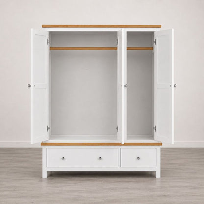Roseland Grade B Furniture Farro Cream & Oak Triple Wardrobe RRP £685