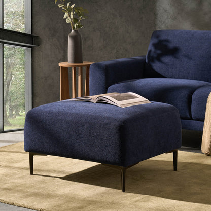 Dusk Malibu Grade B henille Navy Pouffe RRP £199.00