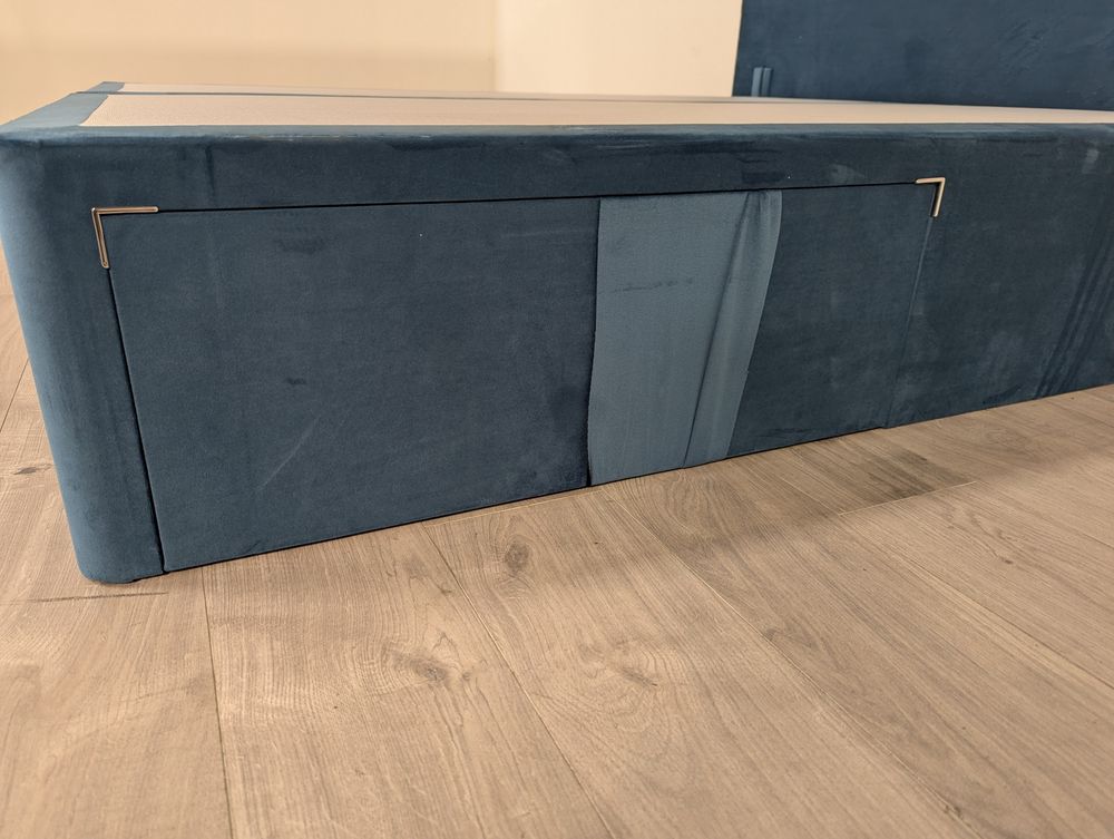 Sleepright Grade B Cornflower Blue Super King 2 Drawer Divan Bed & Headboard RRP £700