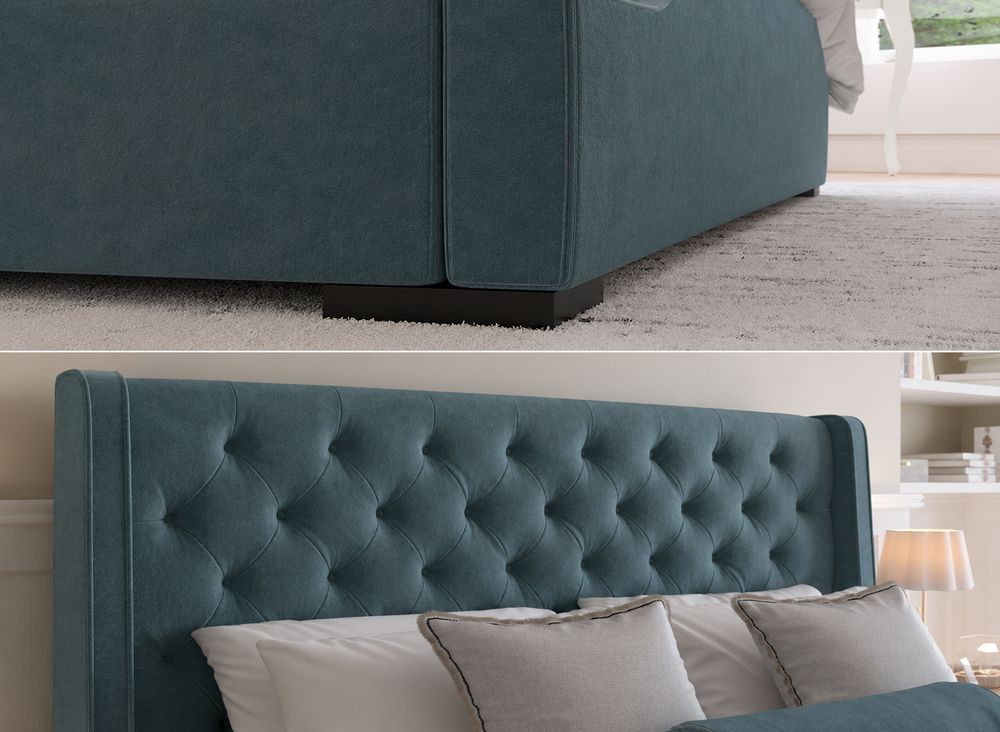 Dreams Grade B Deacon Dark Grey Upholstered Double Bed Frame RRP £899