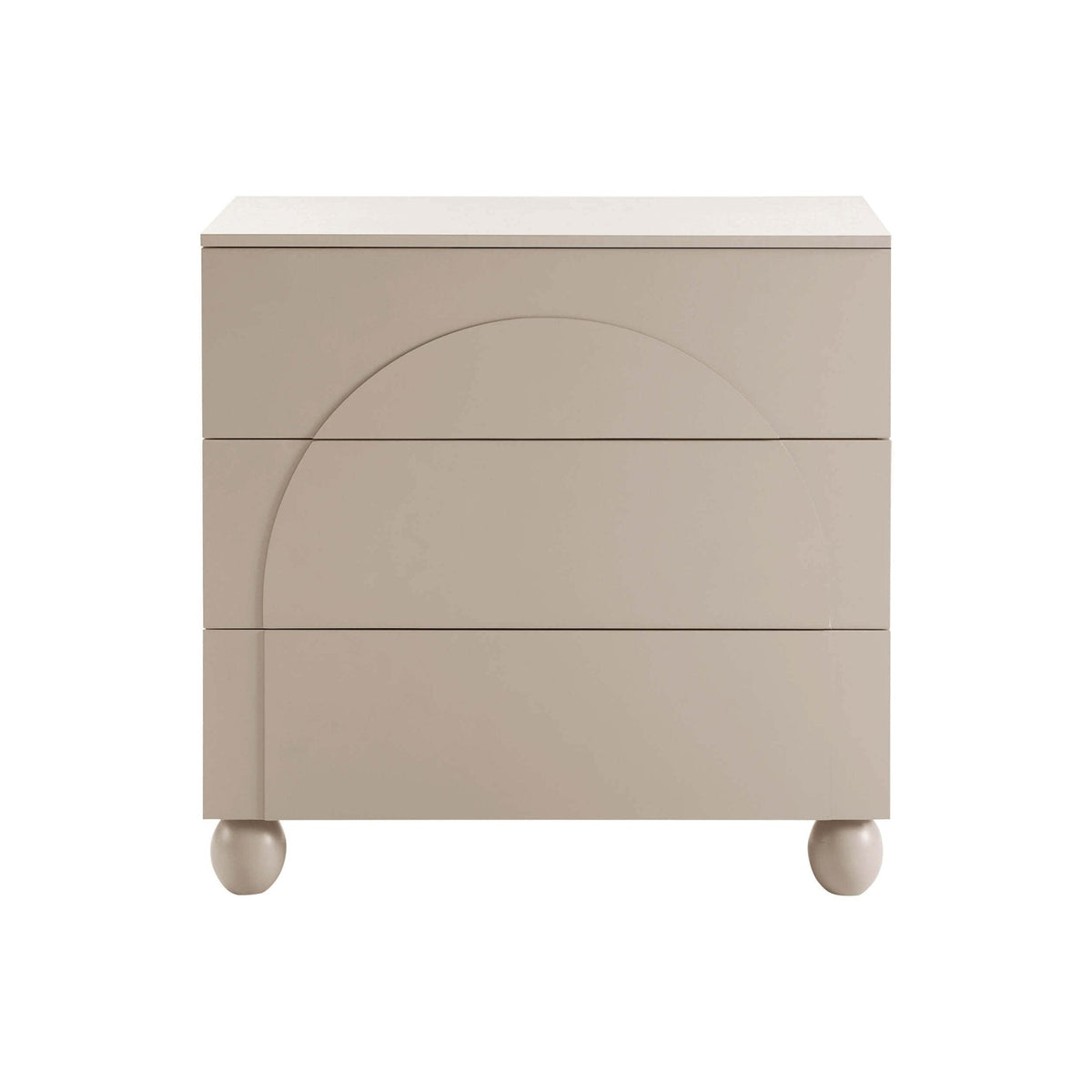 DUS-CC2-08642 Grade-B Dusk Rachel Arch Front 3 Drawer Chest - Taupe RRP £149.00