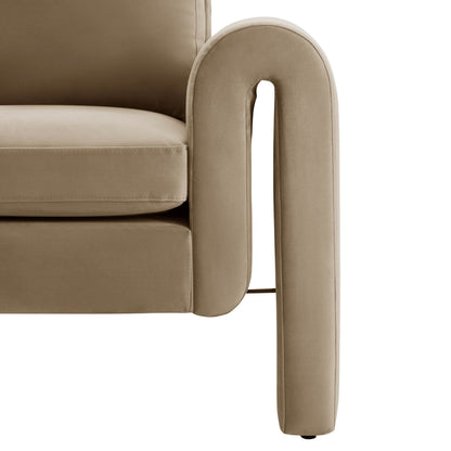 Dusk Grade B Marseille Latte Velvet Armchair RRP £259