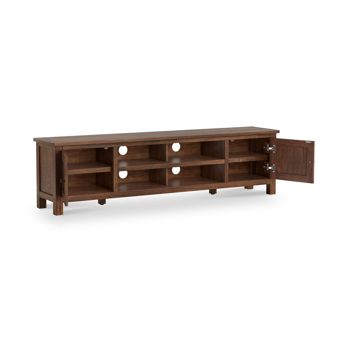 Roseland Grade B Furniture Duchy Dark Brown Acacia 180cm Extra Wide TV Stand RRP £340