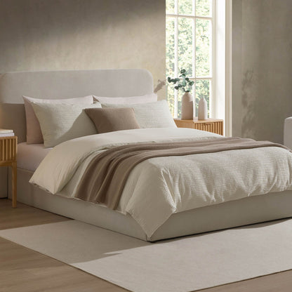 Dusk Grade B Ascot Natural Linen Look Double Ottoman Storage Bed RRP £254