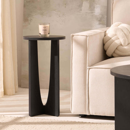 DUS-CC2-06939 Grade-B Dusk Lana Round Side Table - Black RRP £49.00