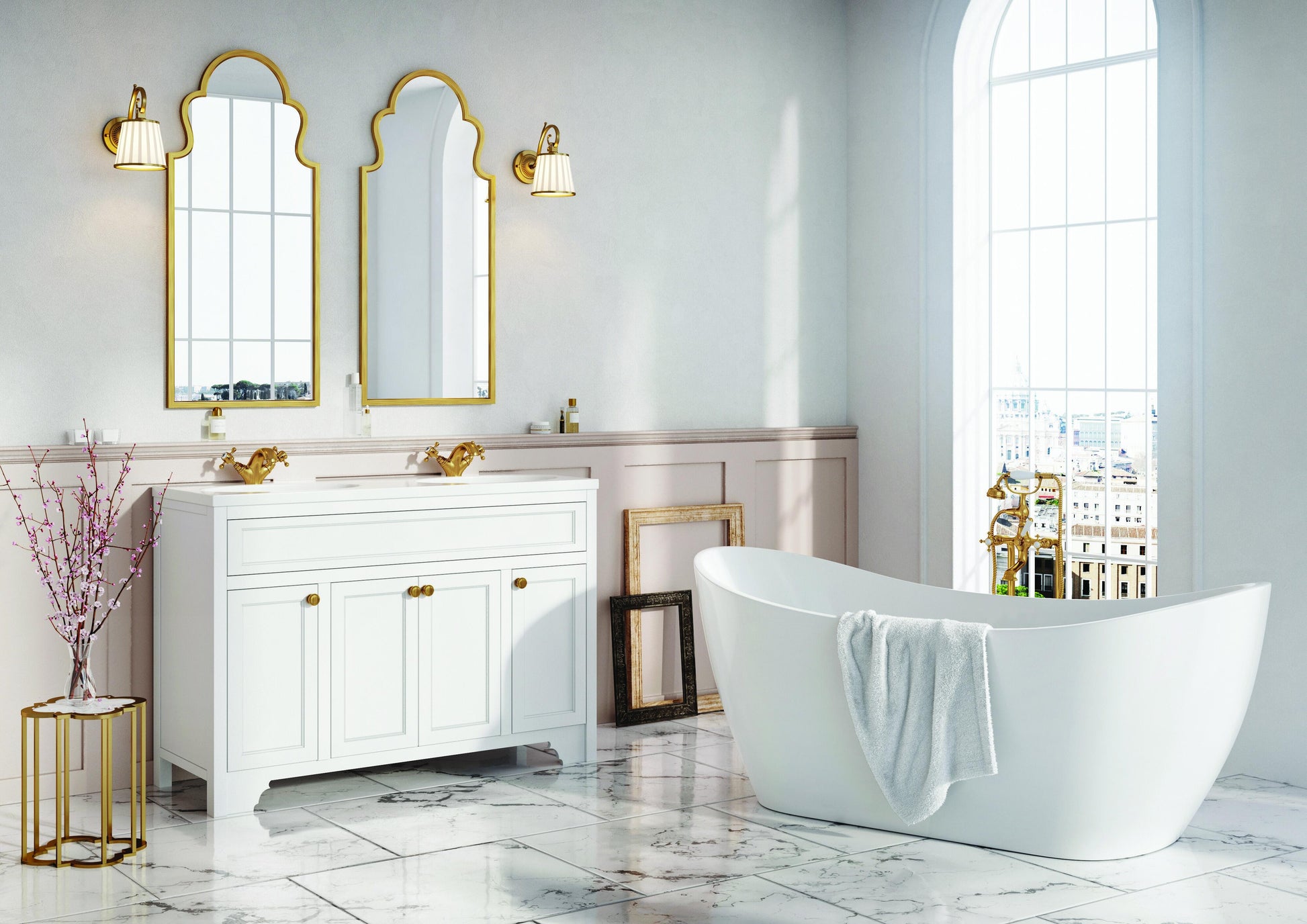 Scudo Grade A Harrogate Aged Brass 830x500mm Bathroom Mirror RRP £475