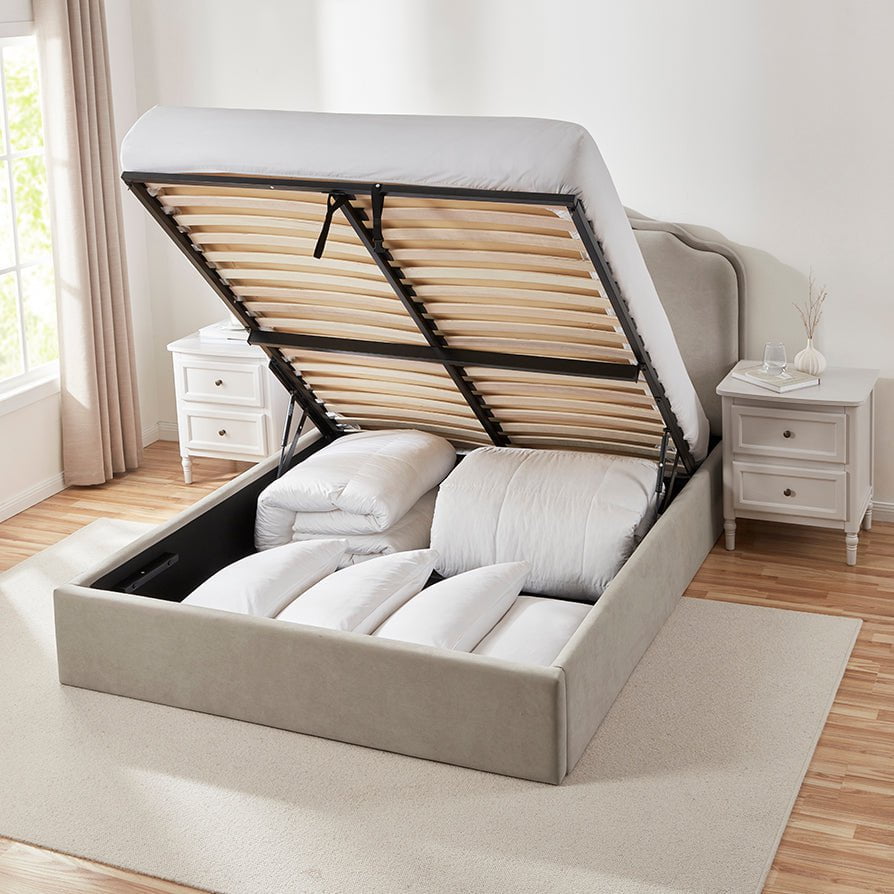Dusk Grade B Wiltshire Stone Matte Velvet Small Double Ottoman Storage Bed RRP £379