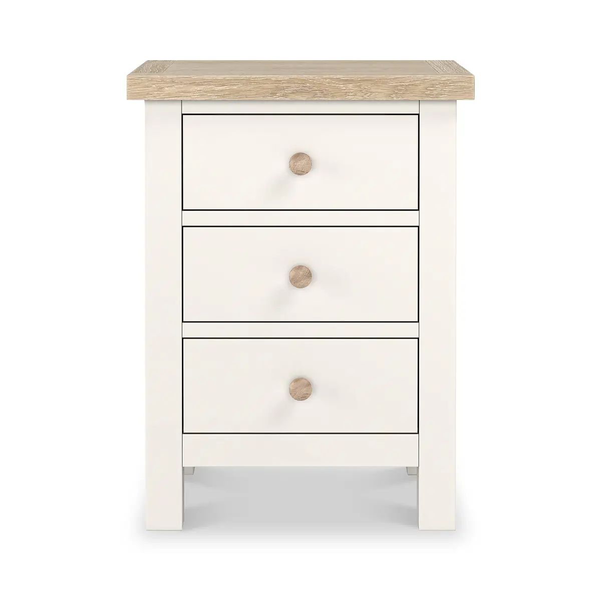 ROS-OUT-01073 Grade-B Roseland Furniture Farro Two Tone 3 Drawer Bedside RRP £109.95