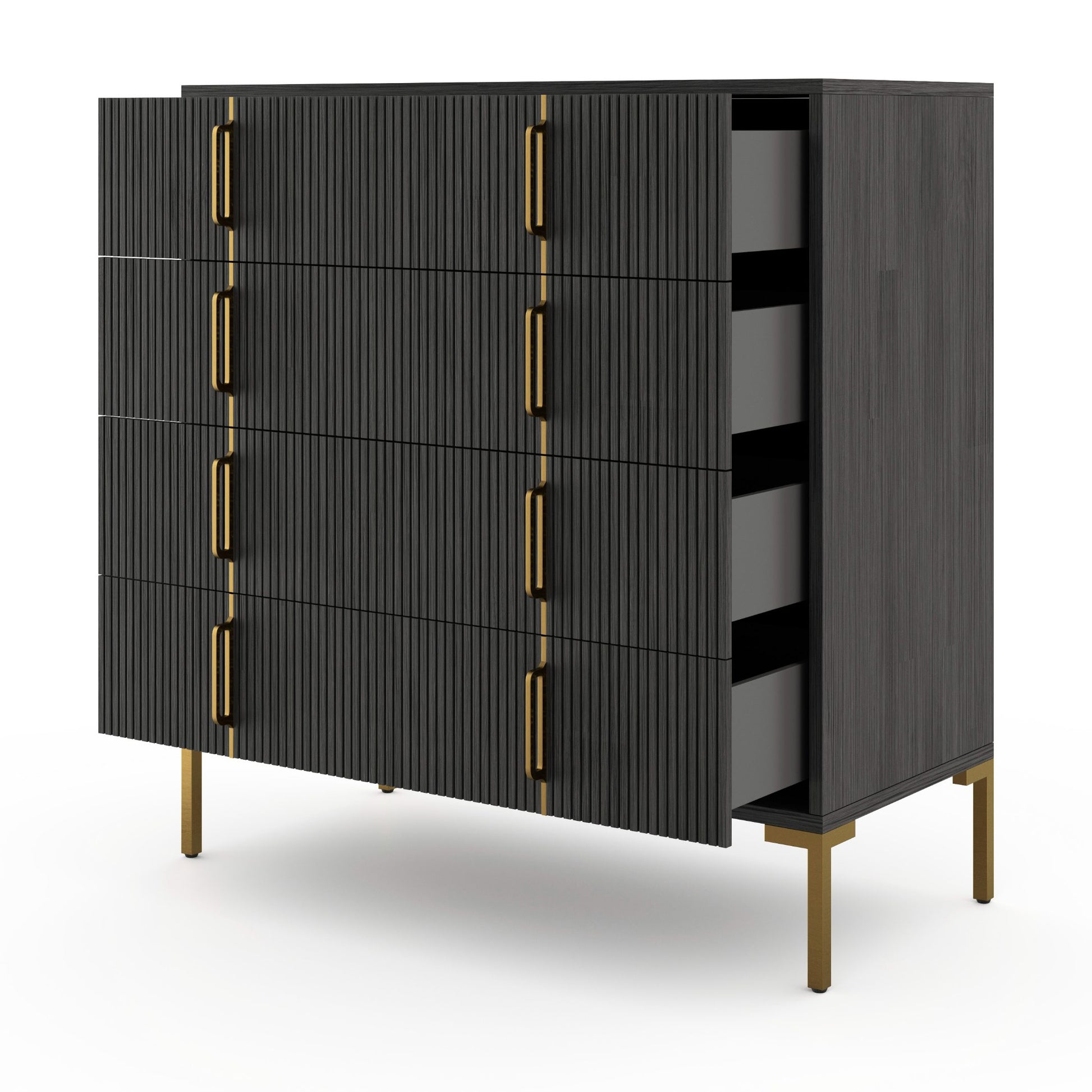 Dreams Camber Grade B Charcoal Grey Acacia 5 Drawer Tallboy Chest of Drawers RRP £999