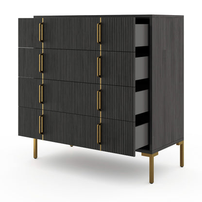 Dreams Camber Grade B Charcoal Grey Acacia 5 Drawer Tallboy Chest of Drawers RRP £999