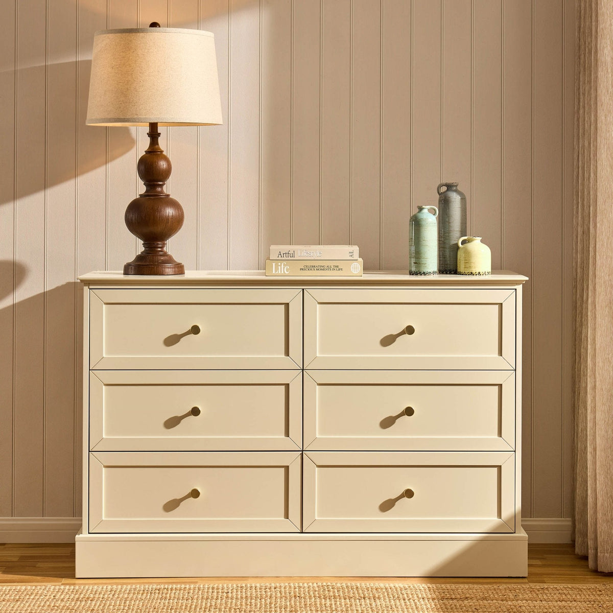 Dusk Ruby Grade B Cream 6 Drawer Chest of Drawers RRP £239