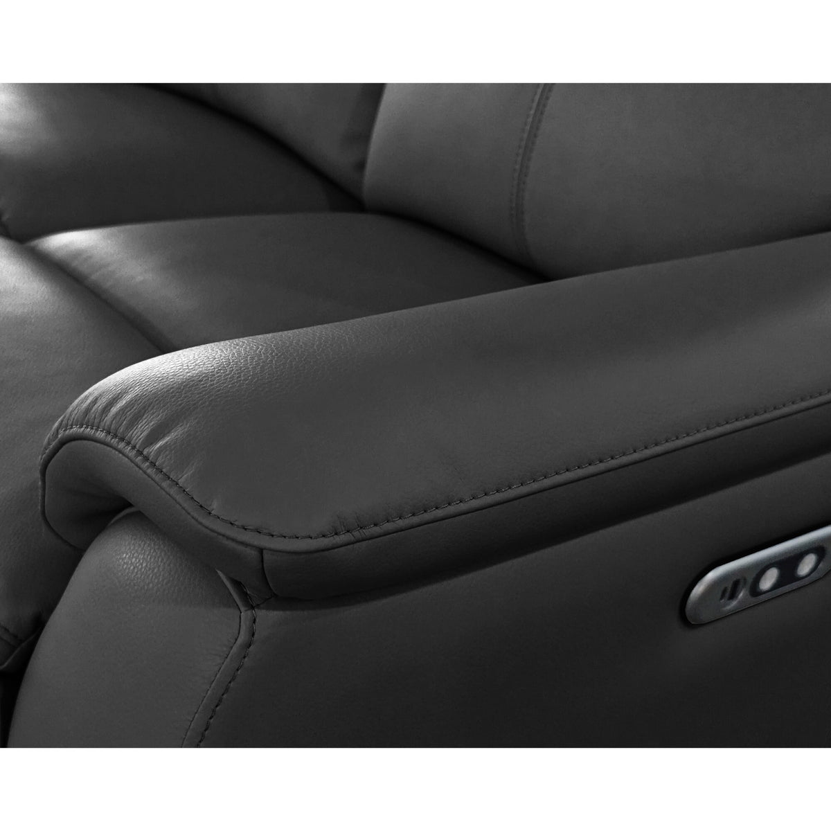 Aspire Kingsmere Grade B Black Leather 2 Seater Power Recliner Sofa RRP £710