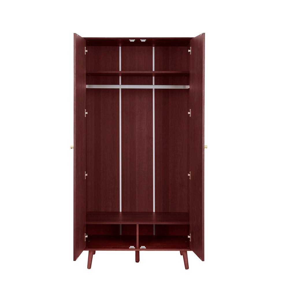 Dusk Heidi Grade B Oak 2 Door Double Wardrobe - Cherry Wood RRP £399