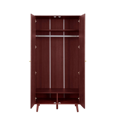 Dusk Heidi Grade B Oak 2 Door Double Wardrobe - Cherry Wood RRP £399
