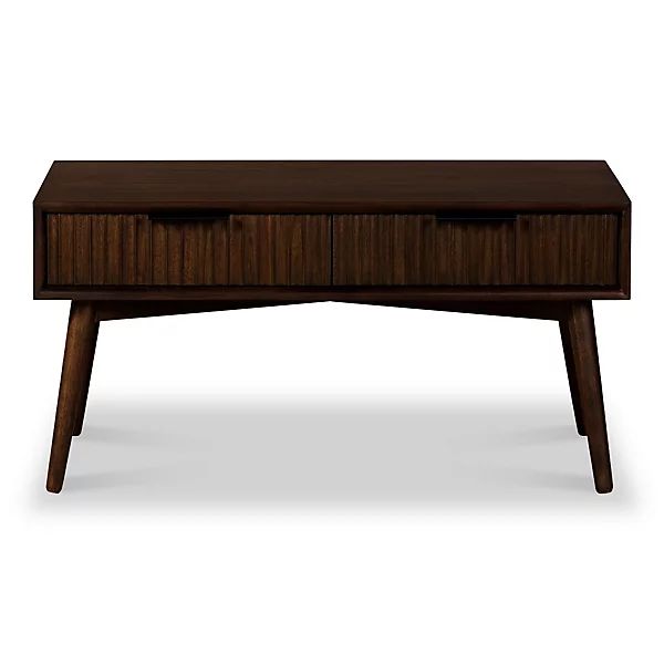 ROS-OUT-00970 Grade-B Roseland Furniture Oskar Acacia 90cm Large Grooved Coffee Table RRP £199.95