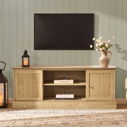 Dusk Ruby Grade B Light Wood TV Unit for TVs up to 60" RRP £219