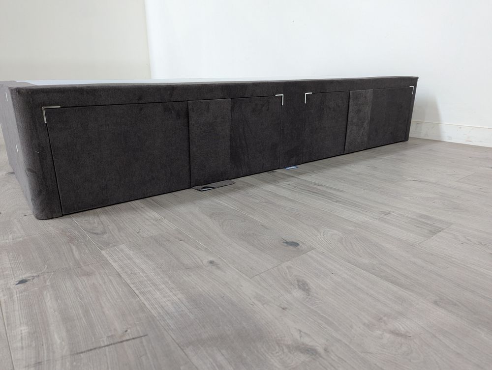 Modern Grade B Slate Velvet Single 2 Drawer Storage Divan Bed Base RRP £450