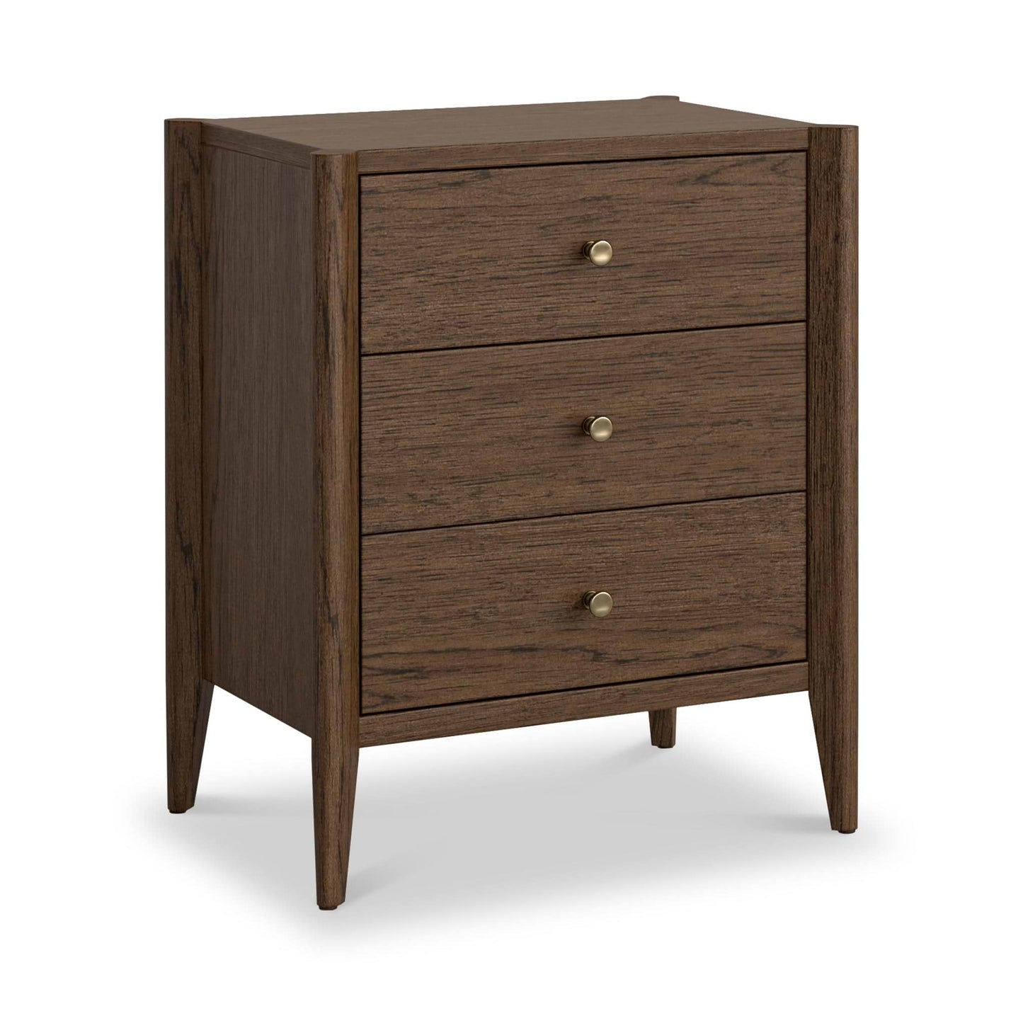 ROS-OUT-00715 Grade-B Roseland Furniture Cavell Brown Oak 3 Drawer Bedside Table RRP £139.00