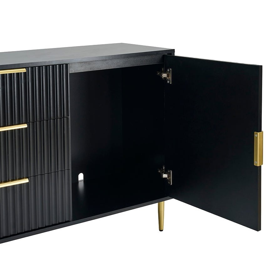 Dusk Evie Grade B Black & Gold Effect Sideboard with Drawers RRP £269
