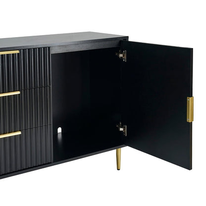 Dusk Evie Grade B Black & Gold Effect Sideboard with Drawers RRP £269