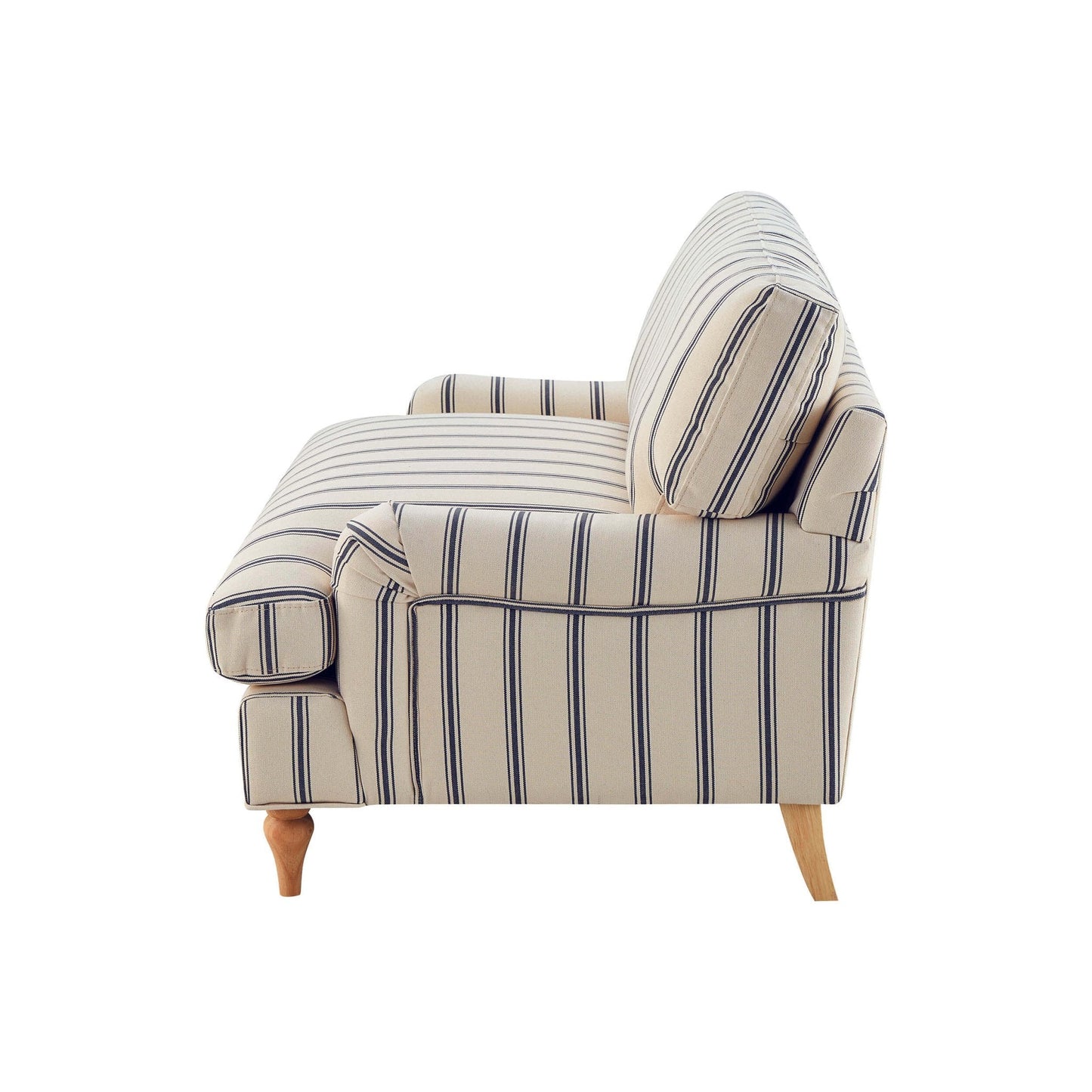 Dusk Grade B Hampshire Blue Stripe Linen Look Loveseat RRP £379